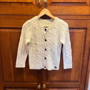 Abercrombie & Fitch Womens White Cardigan Button up Cropped Top Knitted Size M